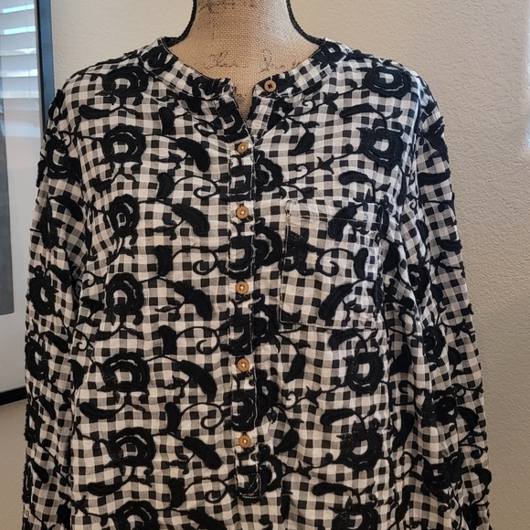 Anthropologie || Pilcro The Whitney Trapeze Buttondown Top Sz1x - Picture 2 of 7